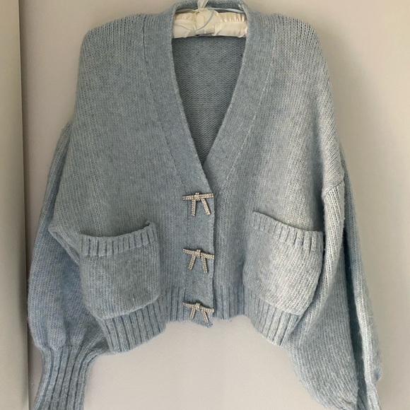 Zara Rhinestone Bow Cardigan - Picture 2 of 3
